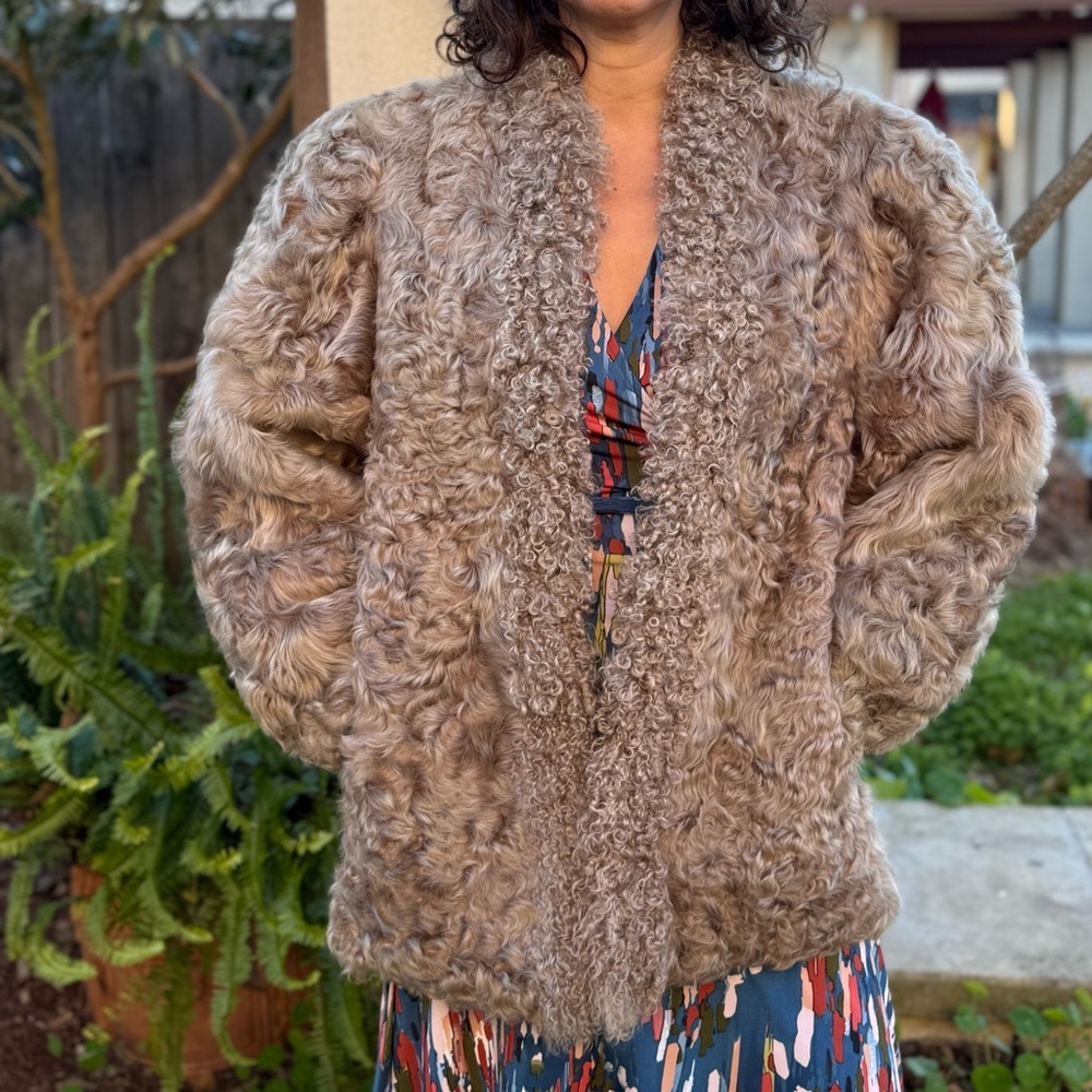 Vintage Mongolian Lamb Fur Coat